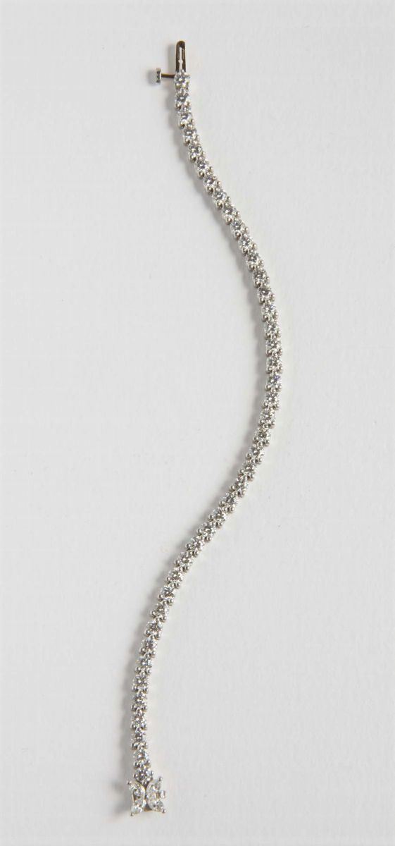 A diamond line bracelet. Signed Tiffany&Co  - Auction Silver, Watches, Antique and Contemporary Jewelry - Cambi Casa d'Aste