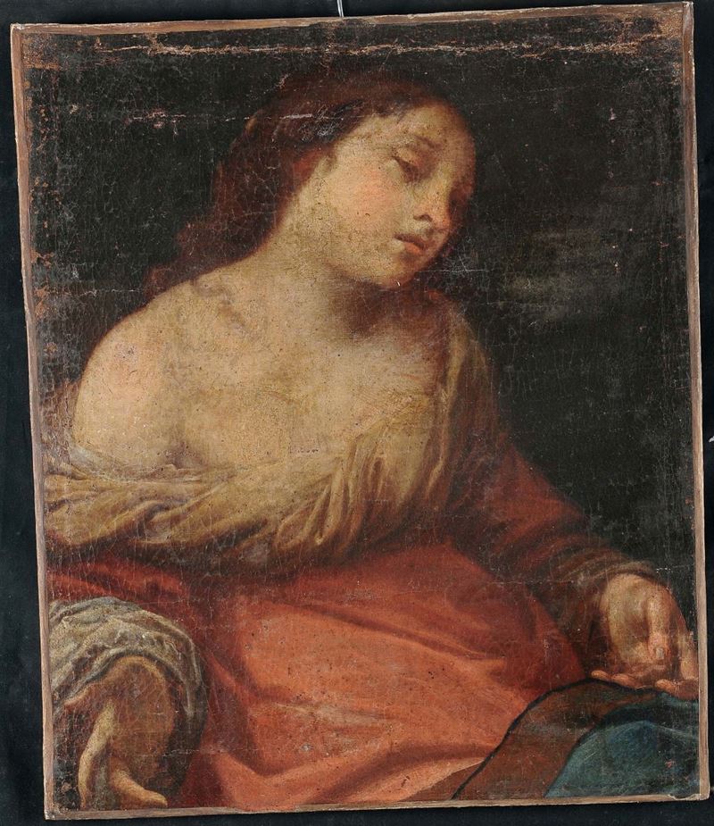 Scuola Italiana del XVII secolo Figura femminile  - Auction Antique and Old Masters - II - Cambi Casa d'Aste