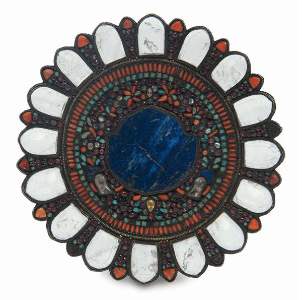 Piatto in cristallo e argento, XIX secolo