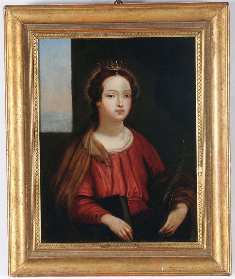 Scuola Tedesca del XVIII secolo Gentildonna con corona  - Auction Antique and Old Masters - II - Cambi Casa d'Aste