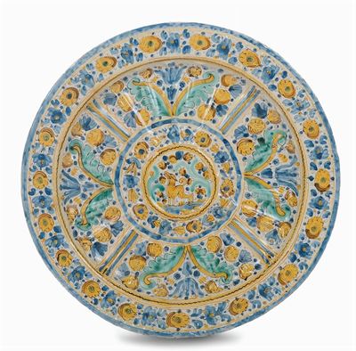 Piatto da Parata in Maiolica, Deruta XVII Secolo