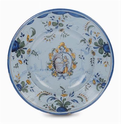 Grande Piatto in Maiolica, Pavia XVIII Secolo