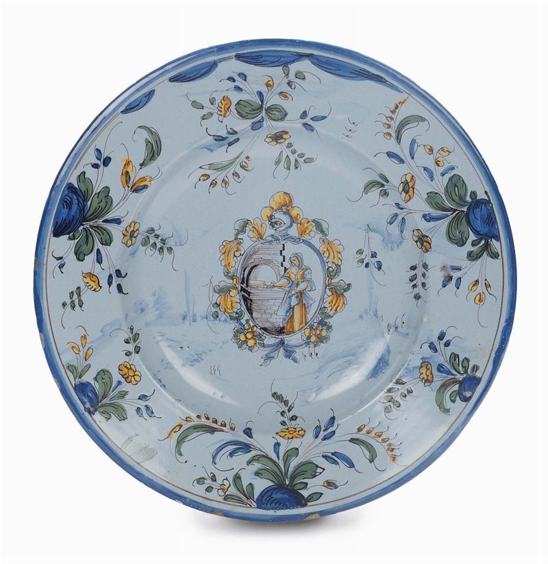 Grande piatto in maiolica, Pavia XVIII secolo  - Auction Antique and Old Masters - II - Cambi Casa d'Aste