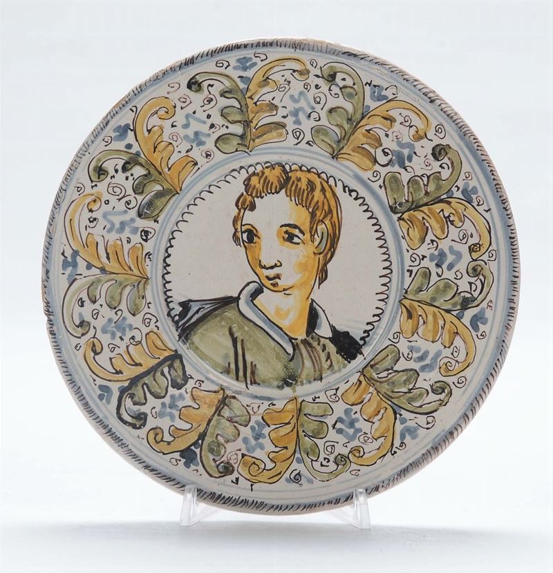 Piatto in maiolica Castelli, fornace Bussi, XVII secolo  - Auction Antique and Old Masters - II - Cambi Casa d'Aste