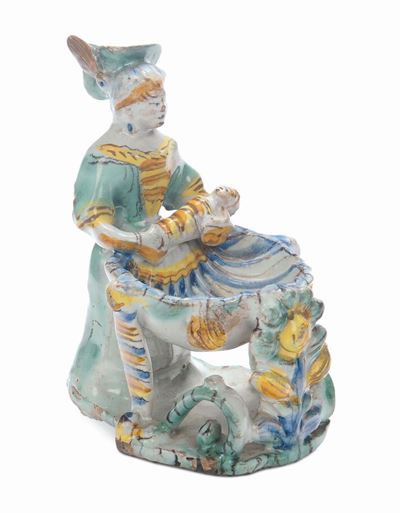 Saliera Antropomorfa in Maiolica, San Quirico D’orcia, XVII Secolo