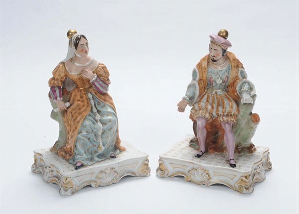 Coppia di flaconi da profumo in porcellana Luigi Filippo, 1860