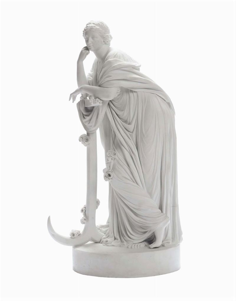 Figura in biscuit raffigurante la Speranza, 1860 circa  - Auction Antique and Old Masters - II - Cambi Casa d'Aste
