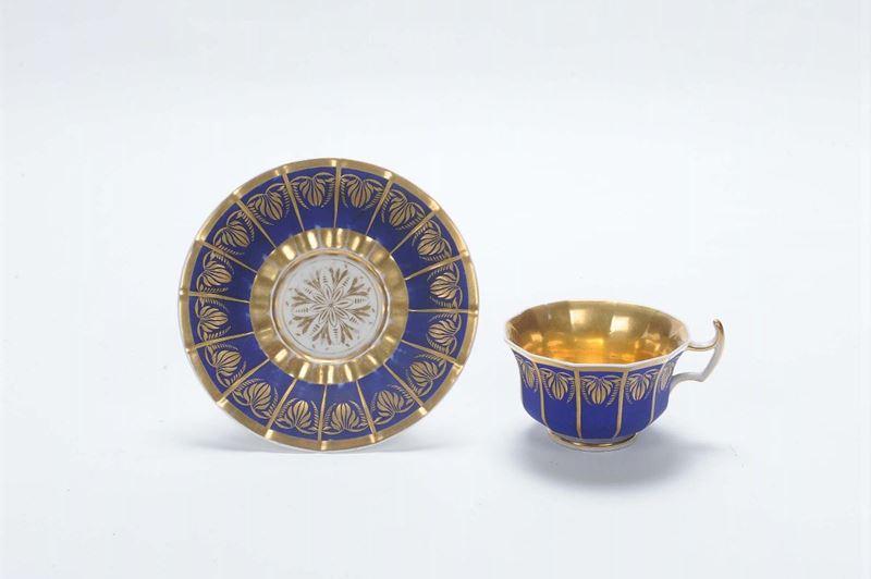 Tazzina e piattino in porcellana, Berlino 1840  - Asta Antiquariato e Dipinti Antichi - II - Cambi Casa d'Aste