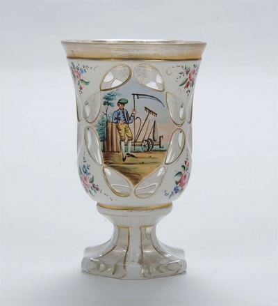 Bicchiere Boemia in Vetro a Doppio Strato, 1860