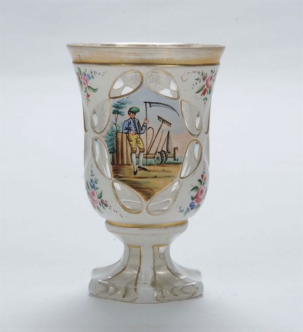 Bicchiere Boemia in vetro a doppio strato, 1860