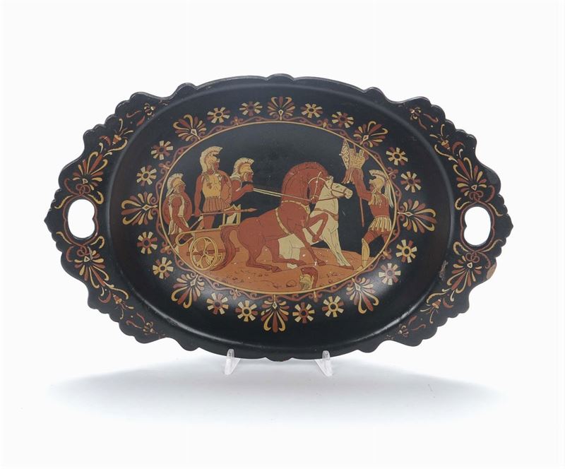 Vassoio in papier-mache a due manici  - Auction Antique and Old Masters - II - Cambi Casa d'Aste