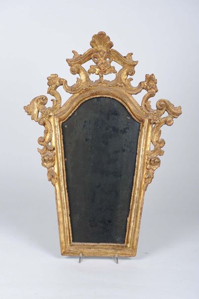 Specchierina in Legno Intagliato e Dorato, XIX Secolo