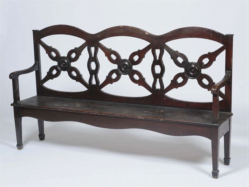 Panca in legno, XIX secolo  - Auction Time Auction 3-2014 - Cambi Casa d'Aste