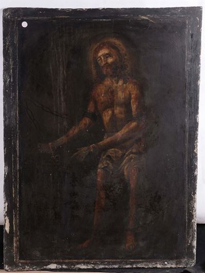 Pannello su Ardesia Raffigurante Cristo alla Colonna