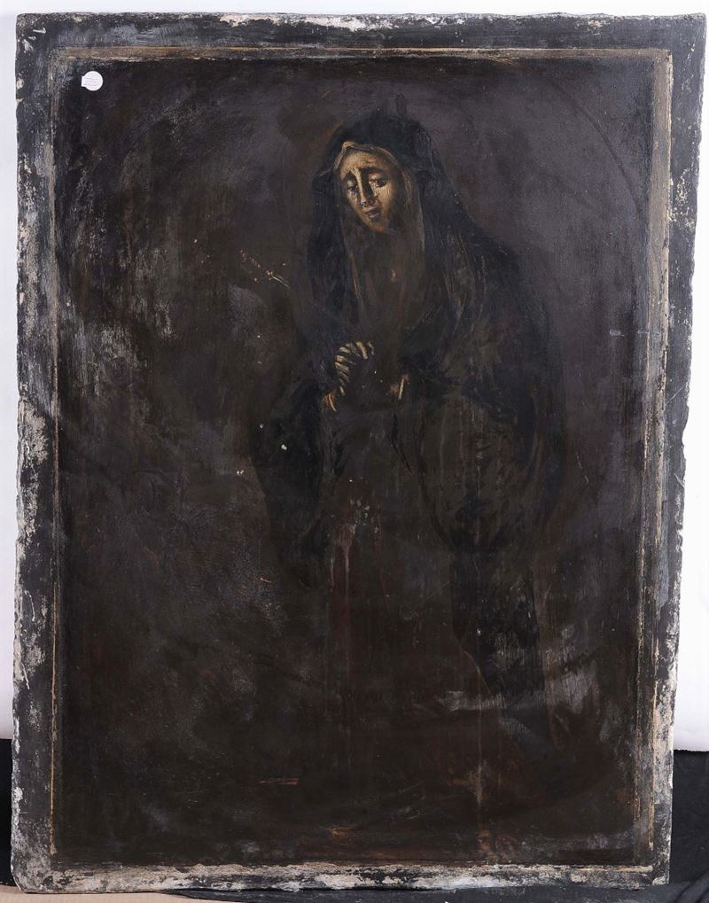 Pannello su ardesia raffigurante Madonna  - Asta Antiquariato e Dipinti Antichi - II - Cambi Casa d'Aste