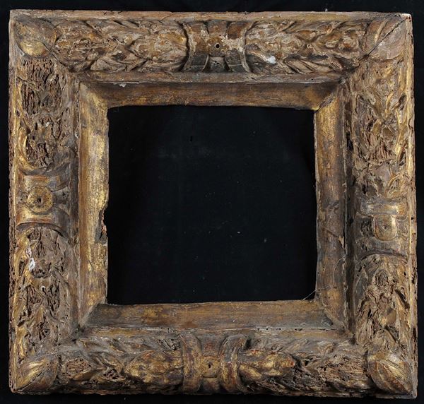 Cornice in legno intagliato e dorato, XVIII secolo
