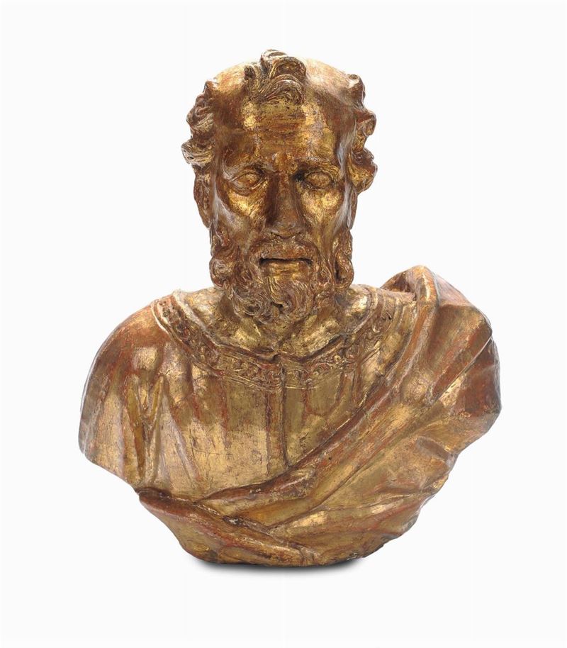 Busto maschile in legno dorato  - Asta Antiquariato e Dipinti Antichi - II - Cambi Casa d'Aste