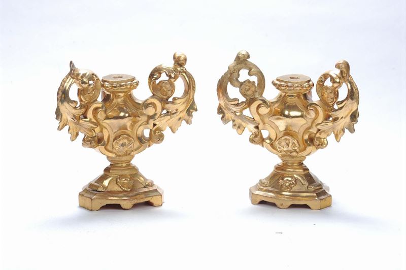 Coppia di porta palme in legno dorato  - Auction Antique and Old Masters - II - Cambi Casa d'Aste