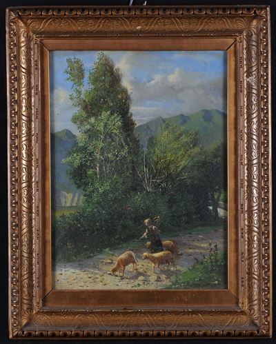 R. Ronchettipaesaggio con Pecore