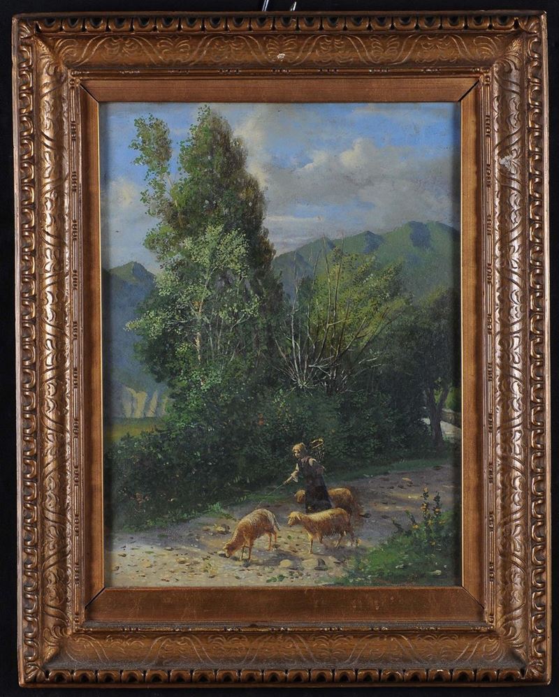 R. Ronchetti Paesaggio con pecore  - Auction Antique and Old Masters - II - Cambi Casa d'Aste