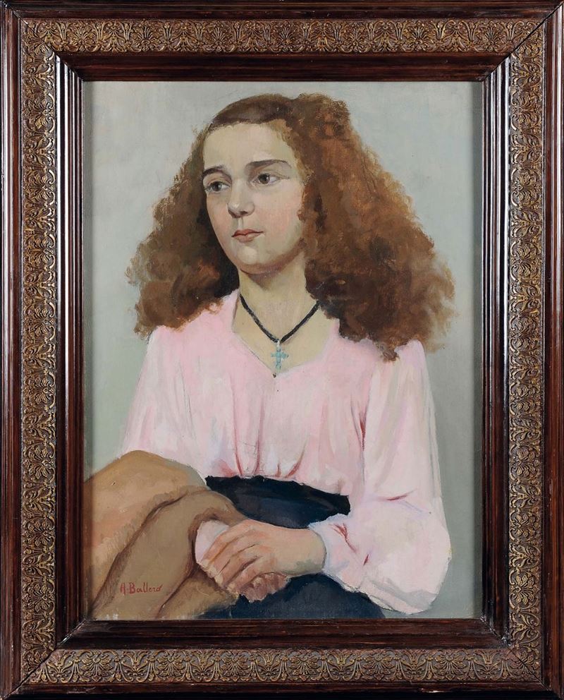 Antonio Ballero (1864-1932) Ritratto femminile  - Asta Dipinti del XIX e XX secolo - Cambi Casa d'Aste
