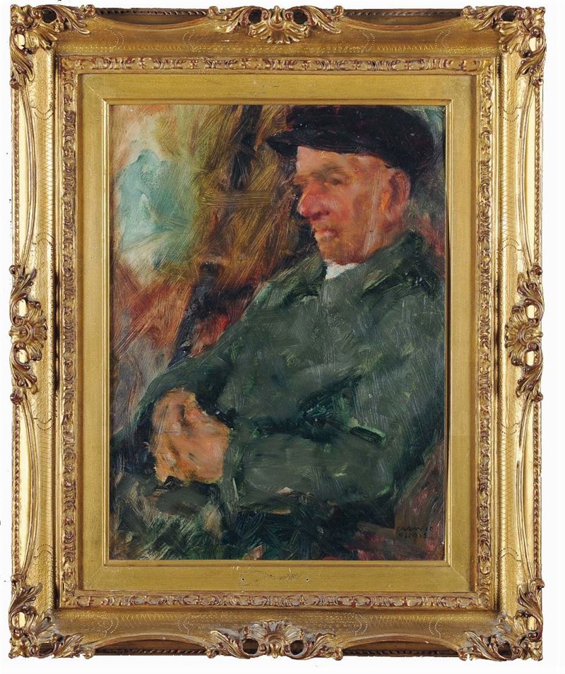 Carmelo Floris (1891-1960) Uomo seduto  - Asta Dipinti del XIX e XX secolo - Cambi Casa d'Aste