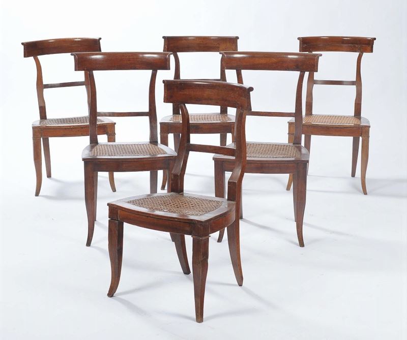 Sei sedie Direttorio  - Asta Antiquariato e Dipinti Antichi - II - Cambi Casa d'Aste