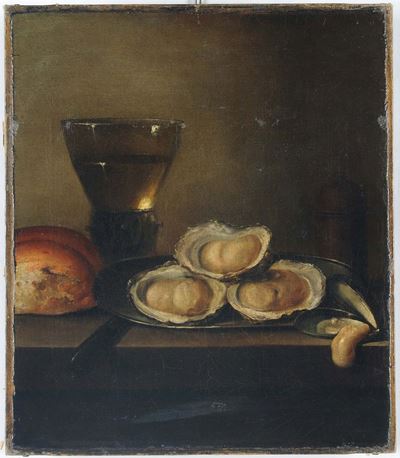 Jan Van De Velde (haarlem 1620 - Enkhuizen 1662)natura Morta con Ostriche