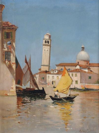 Rubens Santoro (1859-1942)veduta di Venezia