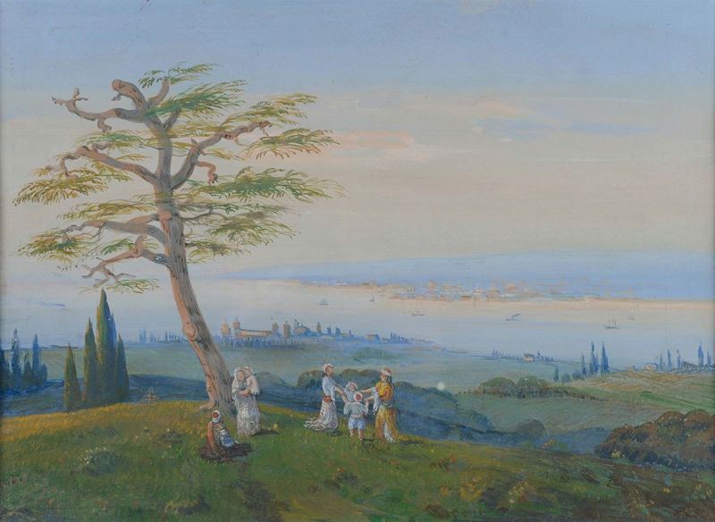 Carlo Bossoli (1815-1884) Veduta di Istanbul  - Asta Dipinti del XIX e XX secolo - Cambi Casa d'Aste