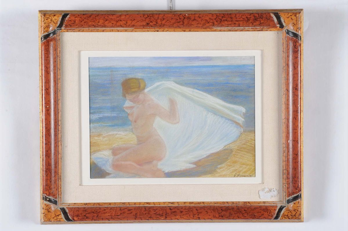 Gino Piccioni (1873-1941)nudo sulla Spiaggia