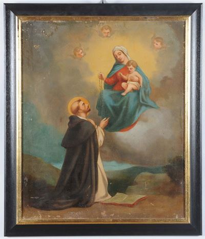 Anonimo del XX Secoloapparizione della Vergine e San Domenico