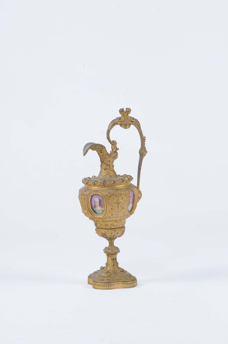 Brocca in bronzo dorato, XIX secolo  - Auction Antique and Old Masters - II - Cambi Casa d'Aste