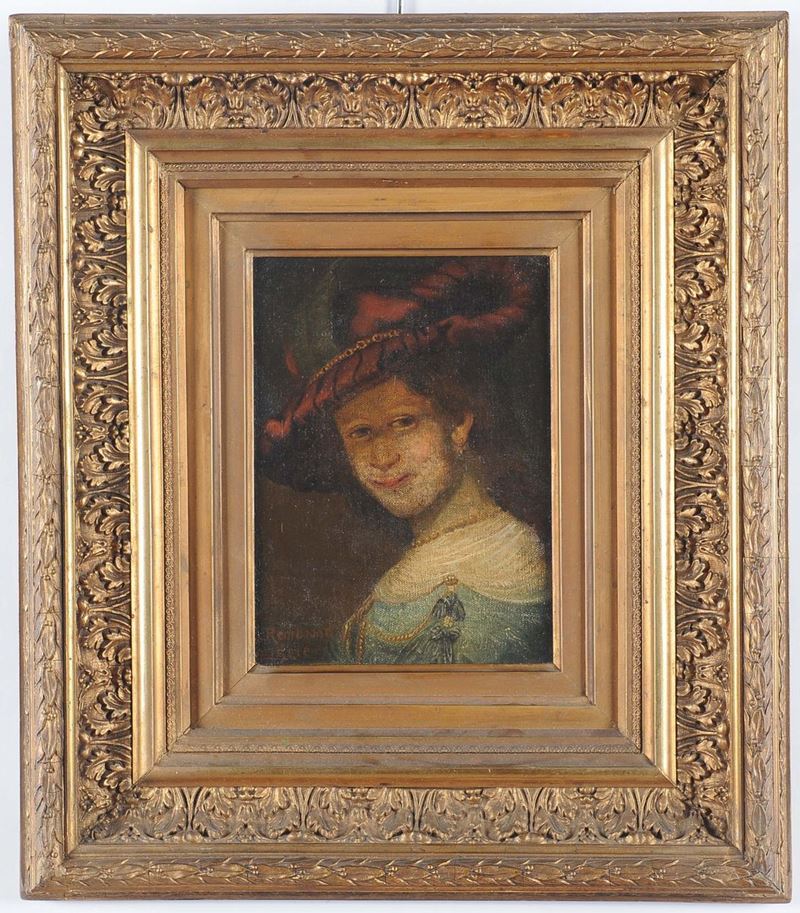 Copia da Rembrandt Ritratto femminile  - Asta Antiquariato e Dipinti Antichi - II - Cambi Casa d'Aste