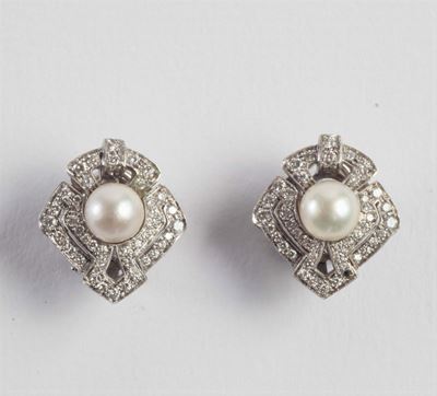 Orecchini con Perle e Diamanti