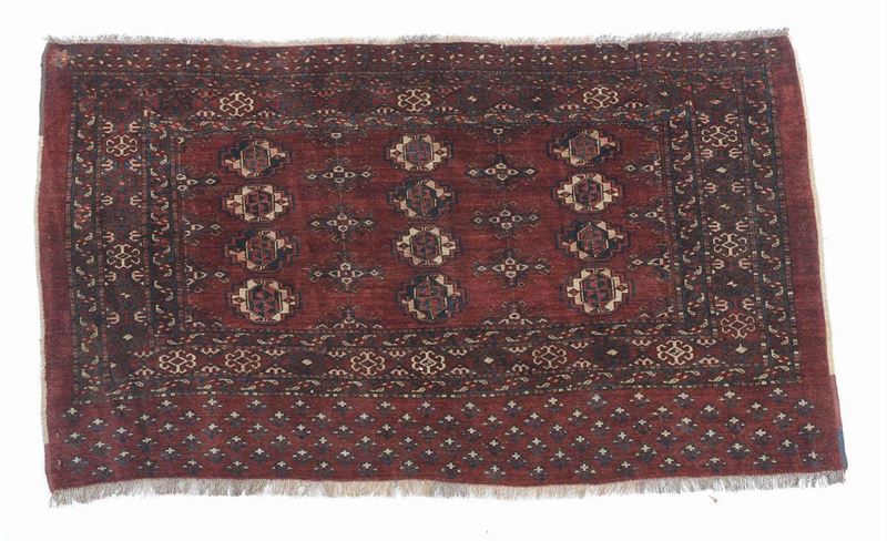 Sacca turkmena, fine XIX inizio XX secolo  - Auction Furnishings and Works of Art from Important Private Collections - Cambi Casa d'Aste
