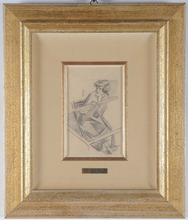 Cornelio Geranzani (1880-1955), attribuito a Figura su sdraio  - Auction Antique and Old Masters - II - Cambi Casa d'Aste