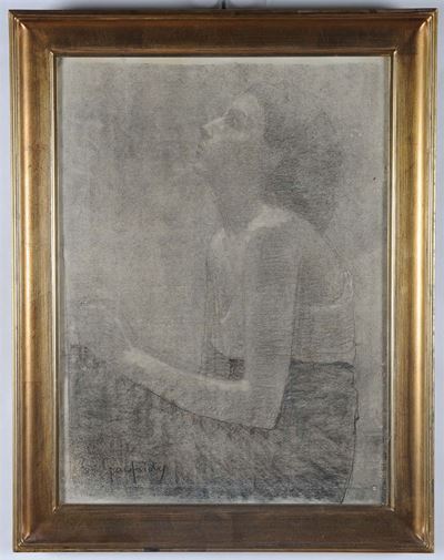 Paolo De Gaufridy (1881-1951)ritratto di Fanciulla