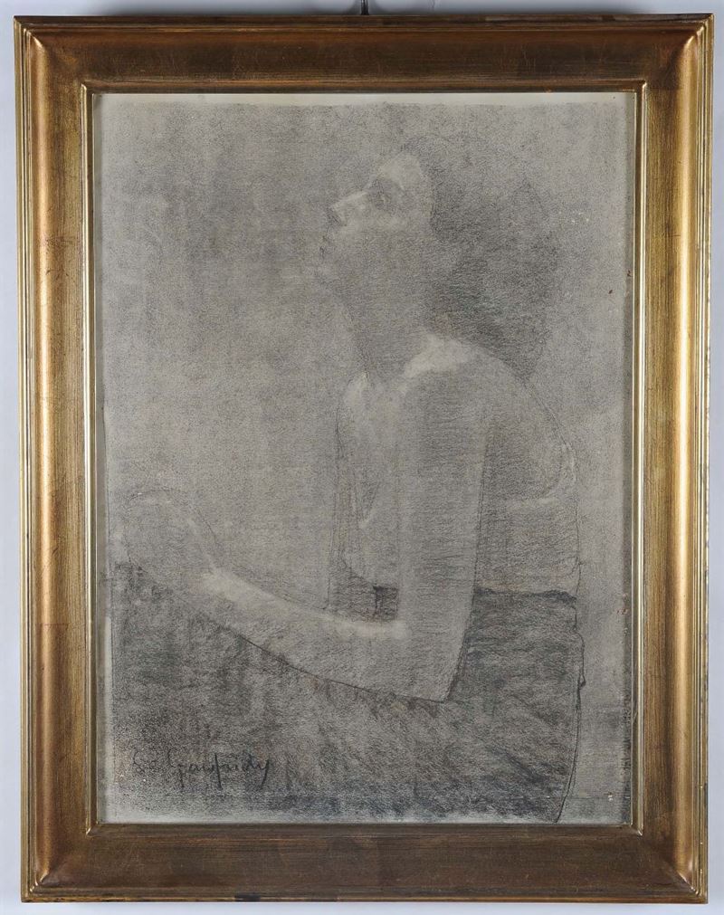 Paolo de Gaufridy (1881-1951) Ritratto di fanciulla  - Asta Antiquariato e Dipinti Antichi - II - Cambi Casa d'Aste