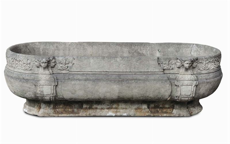 Vasca in marmo bianco scolpito, XIX secolo  - Asta Antiquariato e Dipinti Antichi - II - Cambi Casa d'Aste