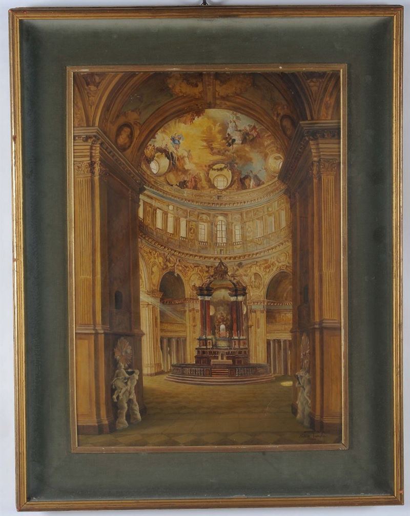Nino Parda Interno di chiesa  - Auction Antique and Old Masters - II - Cambi Casa d'Aste