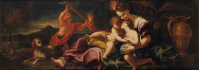 Domenico Piola (genova 1627-1703)la Carità e la Fede