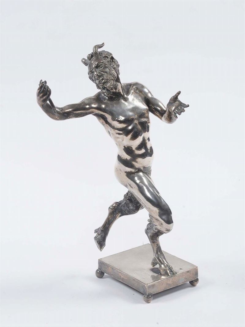 Figura di satiro in metallo argentato  - Asta Antiquariato e Dipinti Antichi - II - Cambi Casa d'Aste