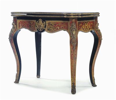 Tavolo da Gioco in Stile Boulle, Francia Fine del XIX Secolo
