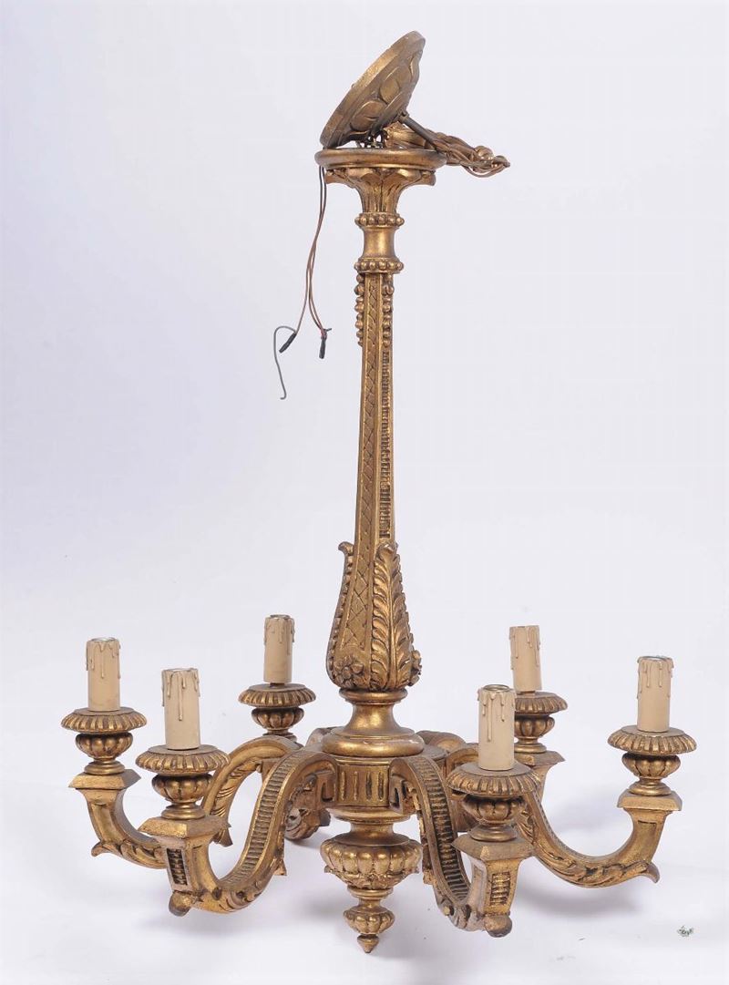 Lampadario in legno  - Auction Antique and Old Masters - II - Cambi Casa d'Aste