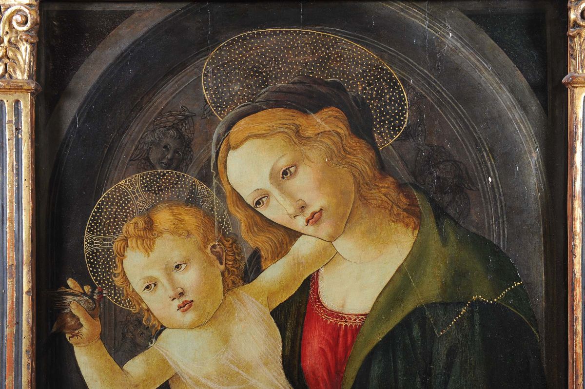 Sandro Botticelli (firenze 1445-1510), Cerchia di (luca di Fruosino Attr.)madonna con Bambino