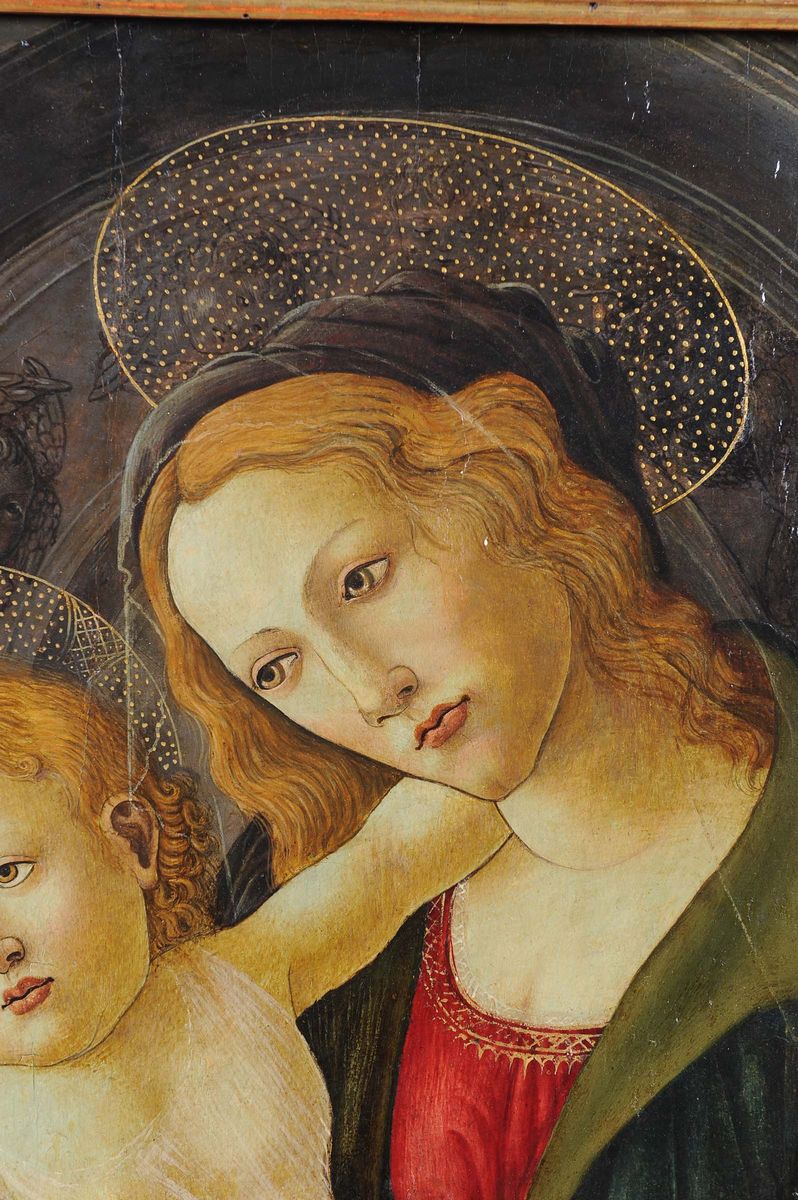 Sandro Botticelli (firenze 1445-1510), Cerchia di (luca di Fruosino Attr.)madonna con Bambino