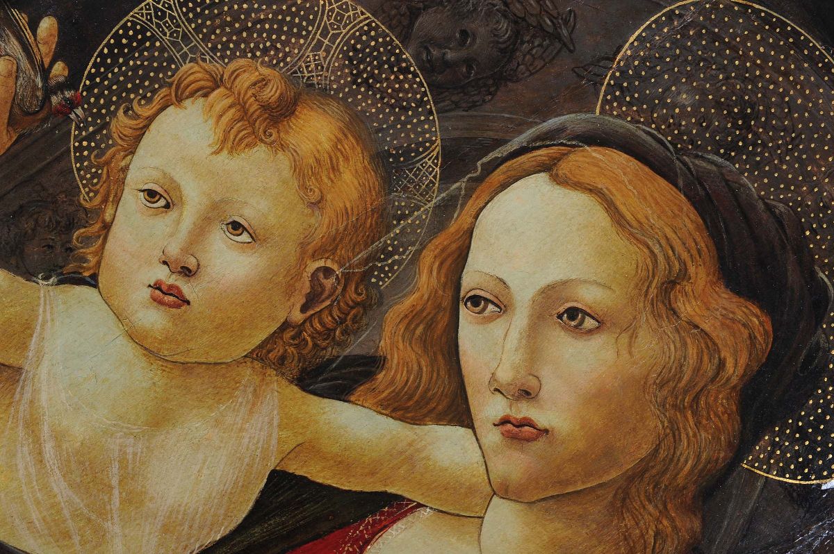 Sandro Botticelli (firenze 1445-1510), Cerchia di (luca di Fruosino Attr.)madonna con Bambino