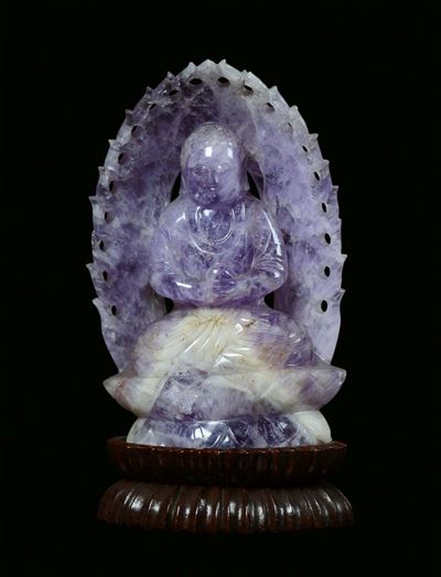 Buddha con Aurea in Ametista, Cina, Dinastia Qing, XIX Secolo