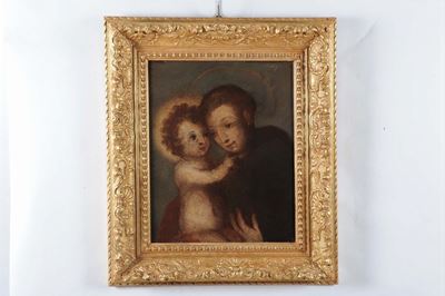 Scuola del XVII Secolosan Antonio da Padova con Bambino